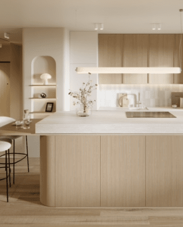 Duża przestronna kuchnia z wyspą